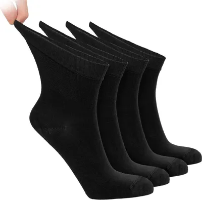 Produktbild von NoblesBox Diabetikersocken Damensocken (Beutel, 4 Paar) Bambussocken 39-42 Schwarz