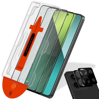 Obrázok produktu pre 2-balenie Xiaomi Redmi Note 13 Pro Ochranné sklo na displej & 2-balenie ochrana objektívu - Tvrdené sklo | [Automatická inštalácia] - Bez bublín