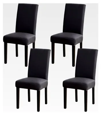 Produktbild von Stuhlhussen 4er Set, Stretch Abnehmbare Waschbare Stuhlbezüge, Stretch Stuhlhussen mit Gummiband, für Hotel, Bankett, Restaurant, Zuhause, Party, Hochzeit (Anthrazit, 4 Stück)