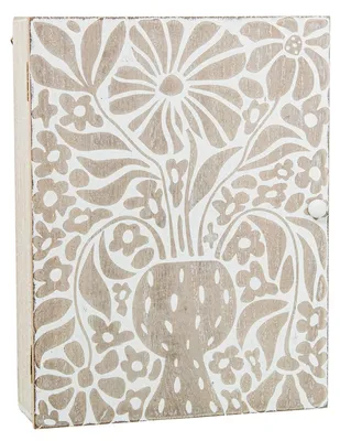 Immagine prodotto di Cassetta portachiavi in legno, bianca e naturale, dimensioni 20 x 5,5 x 26 cm