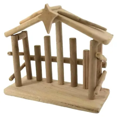 Productafbeelding van Houten Kerststal met Ster voor Kerstdecoratie