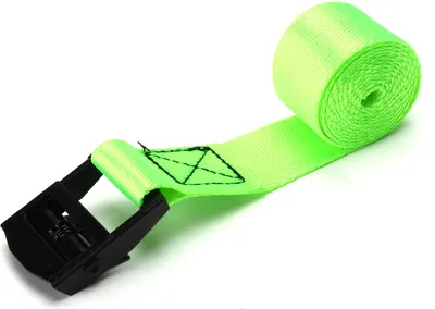 Obrázok produktu pre 2 kusy upevňovacích popruhov, fluorescenčná zelená, 25 mm, robustné popruhy na tovar, so sponami zo zinkovej zliatiny, 3 metre