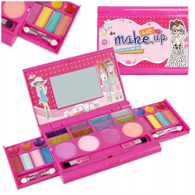 Zdjęcie produktu dla Zestaw Kosmetyków Do Malowania Makijazu Dla Dzieci Kuferek Lusterko Makeup