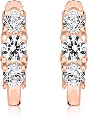 Produktbild von Damen Creolen von Unique aus rosévergoldetem 925er Silber Zirkonia