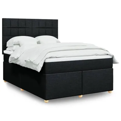 Produktbild von vidaXL Boxspringbett mit Matratze Schwarz 160x200 cm Stoff