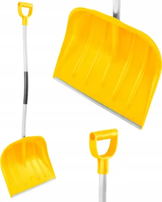 Zdjęcie produktu dla Ergonomiczna Łopata do śniegu 135 cm Aluminiowa Profilowana Wygięta Żółta