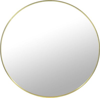 VBChome Okrúhle zrkadlo 80 cm v zlatej farbe s hliníkovým rámom - elegantná dekorácia do obývačky, kúpeľne, predsiene, moderné a štýlové zrkadlo do interiéru