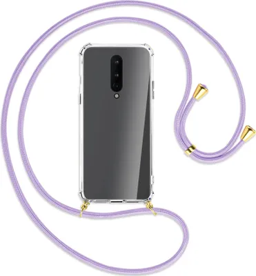 Produktbild von Handykette Backcover-Schutzhülle mit Band (Metall goldfarben) für OnePlus 8 - violett