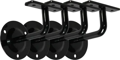 Produktbild von Handlaufhalter Set 4 Stück HLH 1104 Schwarz gerade Auflage Handlaufträger