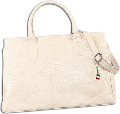 Produktbild von Florence Leder Tasche Damen Henkeltasche beige 21x40x28cm OTF172I1