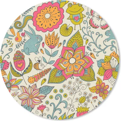 Produktbild von MuchoWow® Mauspad Mousepad Mädchen - Kaninchen - Frosch - Muster - Mädchen - Kinder - Kinder - Kind 20x20 cm - Mousepads - Maus Mat - Pad - Mausunterlage - Schreibtischmatte