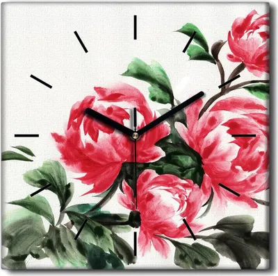 Produktbild von Coloray Uhr auf Leinwand 30x30 cm Wand Uhr Dekoration Wohnzimmer Segeltuch schwarze Hände -Blume Asien China.