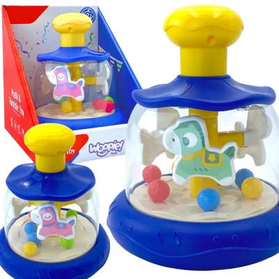Obrázok produktu pre WOOPIE BABY Farebné kone Modrý kolotoč s loptičkami