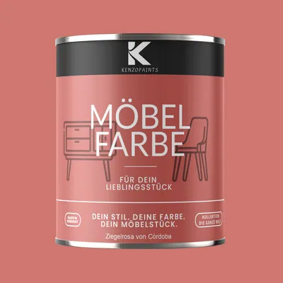 Produktbild von Kenzopaints 750ml Möbelfarbe Möbellack - Ziegelrosa von Córdoba
