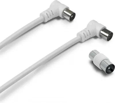 Image de Cable coaxial male/femelle coudee, 2m, Metronic