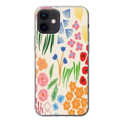 Produktbild von MuchoWow® Handyhülle Schutzhülle Hülle für iPhone 12 Blumen - Muster - Feldblumen Silikon Softcase Handy Hülle - Schutzhülle