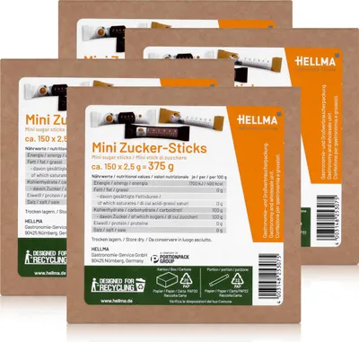 Produktbild von Hellma Mini Zucker-Sticks ca. 150x2,5g (4er Pack)
