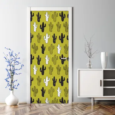 Produktbild von Dekorative Tür Wandaufkleber Wandtattoo selbstklebend dekoration Mexikanische Kakteen 77 x 200 cm
