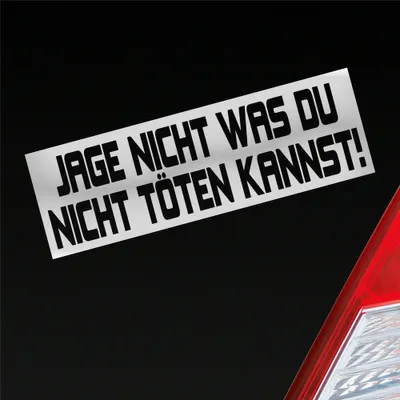 Produktbild von Auto Aufkleber Jage nicht was du nicht töten kannst! JDM 15x5 cm Silber Sticker Heckscheibenaufkleber