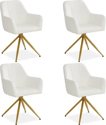 Image de Chaise de Salle à Manger Lot de 4 Moderne Bouclé Beige Design Chaises de Cuisine Chaises pas Cher Fauteuils Rembourrée