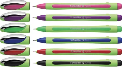 Produktbild von Schneider AG Xpress, Stick-Kugelschreiber, Schwarz, Blau, Grün, Pink, Rot, Violett, 6 Stück(e), Fein