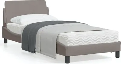 Produktbild von Bettgestell mit Kopfteil Taupe 90x190 cm Stoff 373089