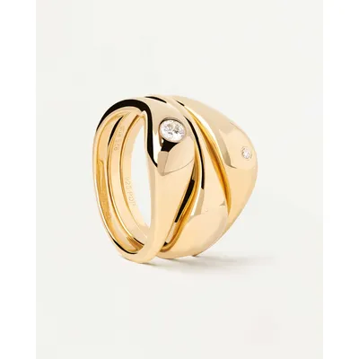 Produktbild von PDPaola AN01-994 Damen-Ringset Sugar Silber vergoldet, 56/17,8