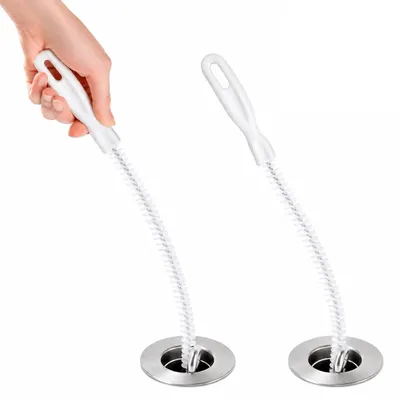 Produktbild von Rohrreinigungsspirale - 2 Stück 45 cm Abflussreiniger mit Nylonborsten - Für Waschbecken Dusche Badewanne und Küche