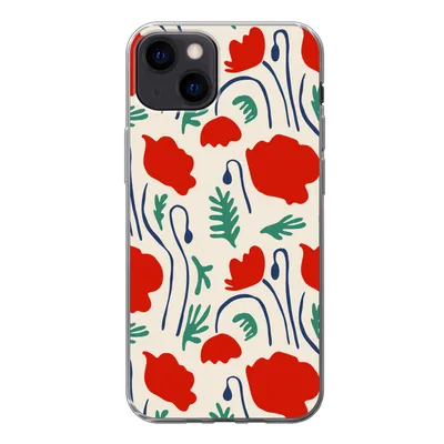Produktbild von MuchoWow® Handyhülle Schutzhülle Hülle für iPhone 13 Blumen - Rose - Muster Silikon Softcase Handy Hülle - Karteninhaber