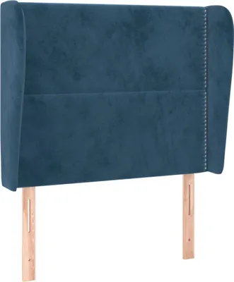 Produktbild von vidaXL Kopfteil mit Ohren Dunkelblau 83x23x118/128 cm Samt