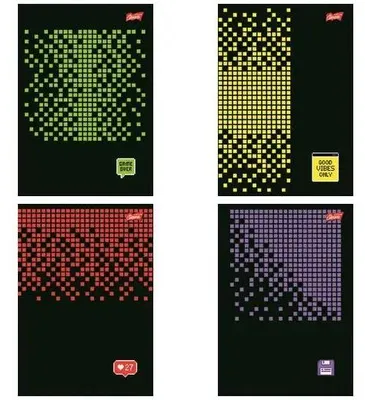 Obrázek produktu pro Zápisník A5/96 str. s mřížkou Pixel Pulse (10 ks) – UNIPAP