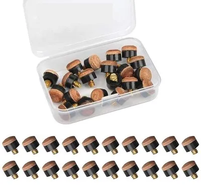 Zdjęcie produktu dla Końcówki do kija bilardowego snookera 10 mm skóra 20 szt.
