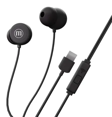 Productafbeelding van Maxell bedrade oordopjes - zwart - USB-C (INBAX) [52049]
