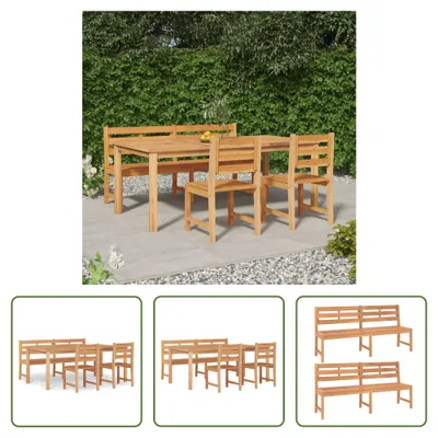 Produktbild von The Living Store 4-tlg. Garten-Essgruppe Massivholz Teak