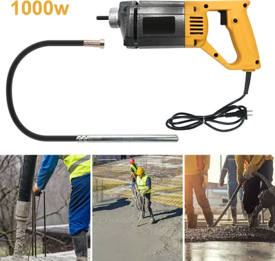 Produktbild von Clanmacy Elektro Betonrüttler Flaschenrüttler Rüttelflasche Innenrüttler Elektro Rüttler Ø35mm 1000W + 1.5m Schlauch