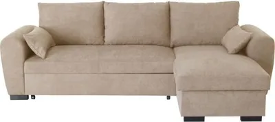 Image de Canapé d'angle convertible réversible, Méridienne avec coffre, Tissu bleu, L 240 x P 143 x H 85 cm
