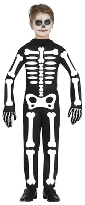 Skelettkostüm Kinder Halloween 5-6 J. 110-115 cm