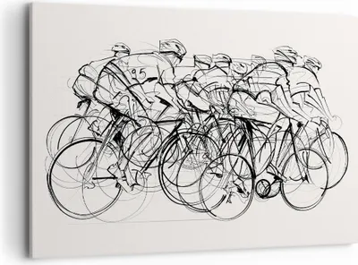 Produktbild von Bild auf Leinwand - Leinwandbild - Fahrrad Rennen Rad - 100x70cm - Wand Bild - Wanddeko - Leinwanddruck - Bilder - Kunstdruck - Wanddekoration - Leinwand bilder - Wandkunst - AA100x70-4122