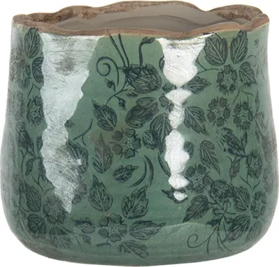 Obrázok produktu pre Kvetináč Clayre & Eef Ø 13x11 cm zelené keramické listy