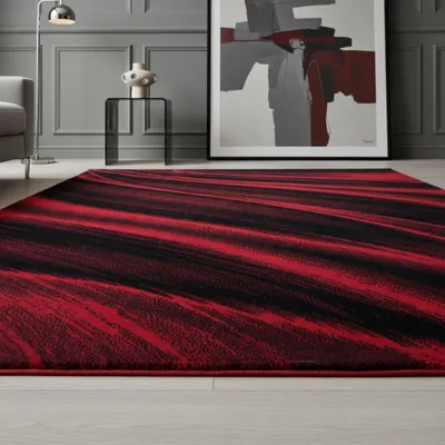 Teppich Kurzflor Abstrakt Wellen Polypropylen saugroboter Wohnzimmer_Rot_Läufer_#sku_BARKMIAMI801506630RED-BARKMIAMI1201706630RED-BARKMIAMI1402006630RED-BARKMIAMI1602306630RED-BARKMIAMI2002906630RED-BARKMIAMI2403406630RED#