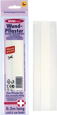 Produktbild von WUNDmed Pflaster Sensitiv-Hypoallergen weiß 1 Stück
