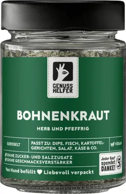 Produktbild von Bohnenkraut getrocknet & gerebelt, Gewürz ohne Zusatzstoffe, 25g im Glas
