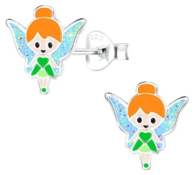Produktbild von Kinder Ohrstecker Fee: Bunte Ohrringe Silber 925