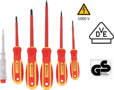 Produktbild von Schraubendreher Profi-Qualität 6 Set Elektriker Schraubenzieher Elektro Werckmann