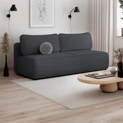 Produktbild von Sofa DARLING 2-Sitzer mit Schlaffunktion, DL-System, 210×100 cm, Farbe: Schwarz