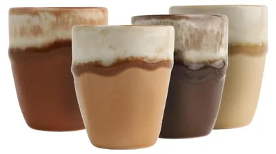 Espressobecher-Set 4-tlg., Steinzeug, 8 cl, spülmaschinenfest, braun