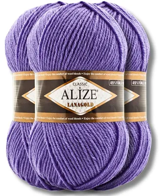 Obrázek produktu pro Alize 3x 100g příze Lanagold, unifikovaná barva, vhodná pro háčkování a pletení (851)