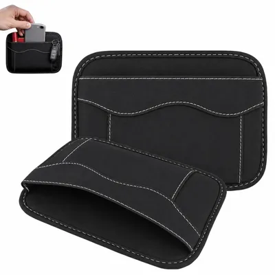 Produktbild von 2 Stück Auto Organizer Seitentasche Kunstleder Schwarz