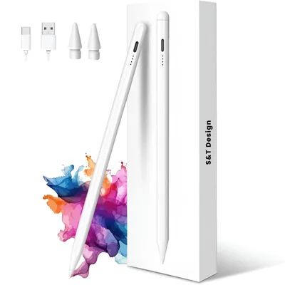 Produktbild von S&T DESIGN Stift für iPad USB-C (2018-2024) Schnellladen für Apple iPads Stylus Pencil Pen