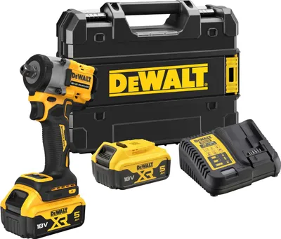 Immagine prodotto di Avvitatore a impatto a batteria DeWalt DCF 922 P2T 18 V 400 Nm 1/2" Brushless + 2 batterie 5,0 Ah + caricabatterie + TSTAK